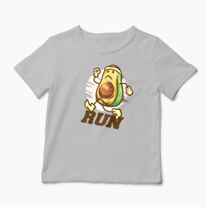 Tricou Avocado Run - Alergare Personalizat - Copii-Gri