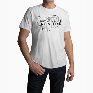 Tricou Barbati Personalizat Trust Me I'm An Engineer - Bărbați-Alb