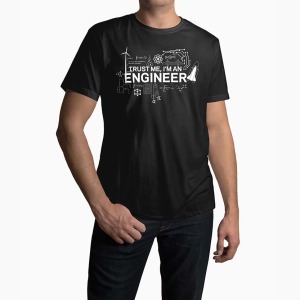 Tricou Barbati Personalizat Trust Me I'm An Engineer - Bărbați-Negru
