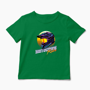 Tricou Cască Motocross Rider - Copii-Verde
