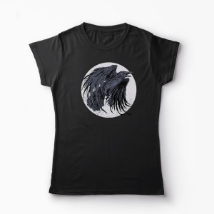 Tricou Cioara - Crow - Femei-Negru