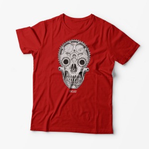 Tricou Craniu Ciclist - Bărbați-Roșu