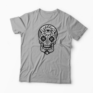 Tricou Craniu Geometric - Bărbați-Gri