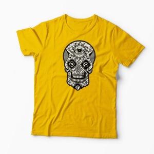 Tricou Craniu Geometric - Bărbați-Galben