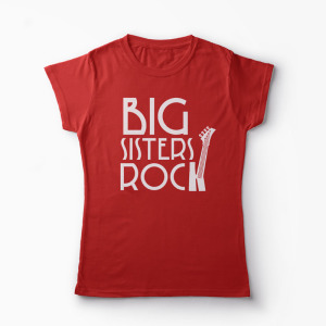 Tricou Frati Big Sisters Rock - Little Brothers Roll - Femei-Roșu