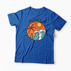 Tricou Grafic Ocean Sezon Vară - Bărbați-Albastru Regal
