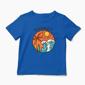Tricou Grafic Ocean Sezon Vară - Copii-Albastru Regal