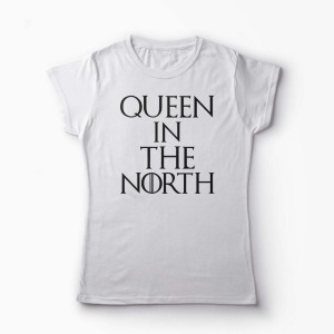 Tricou King - Queen In The North - Got - Femei-Alb