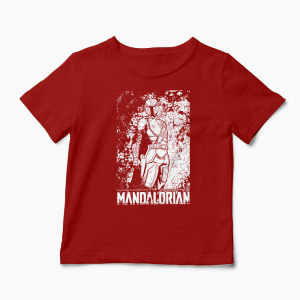 Tricou Mandalorian - Star Wars - Copii-Roșu