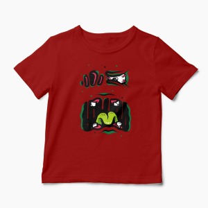Tricou Monstru - Copii-Roșu