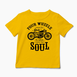 Tricou Motociclete Two Wheels Move The Soul - Copii-Galben