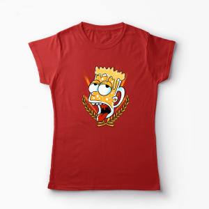 Tricou Personalizat Bart Beer Head - Femei-Roșu