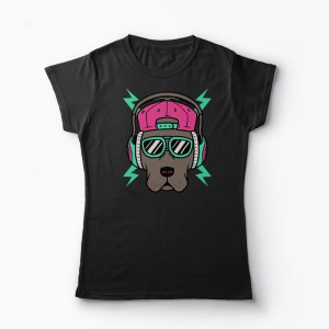 Tricou Personalizat Cool Dog - Femei-Negru