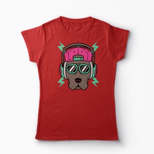 Tricou Personalizat Cool Dog - Femei-Roșu