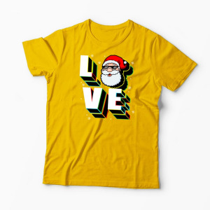 Tricou Personalizat Crăciun Santa Love - Bărbați-Galben