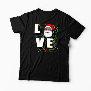 Tricou Personalizat Crăciun Santa Love - Bărbați-Negru