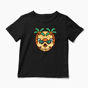 Tricou Personalizat Craniu Ocean Vară Palmieri - Copii-Negru