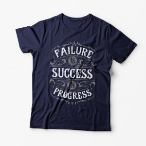 Tricou Personalizat Failure is Success in Progress - Bărbați-Bleumarin