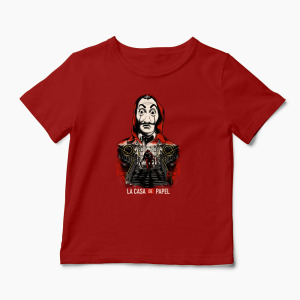 Tricou Personalizat La Casa De Papel - Copii-Roșu
