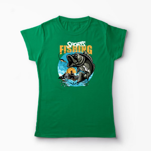 Tricou Personalizat Pescuit Sportiv - Femei-Verde