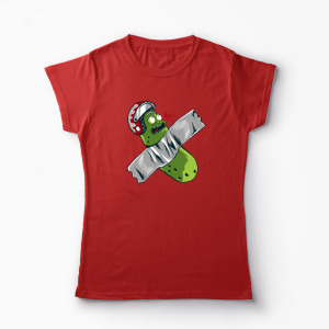 Tricou Personalizat Pickle Rick Taped Art - Rick and Morty - Femei-Roșu