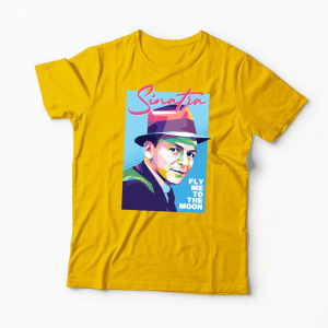 Tricou Personalizat Sinatra - Fly Me To The Moon - Bărbați-Galben