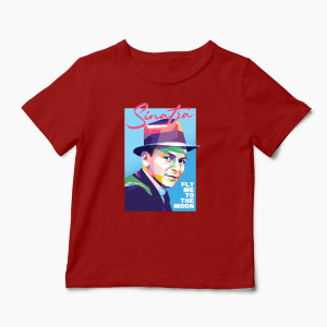Tricou Personalizat Sinatra - Fly Me To The Moon - Copii-Roșu