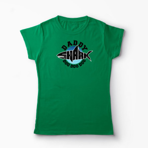Tricou Personalizat Tată Rechin Do Do Do - Femei-Verde