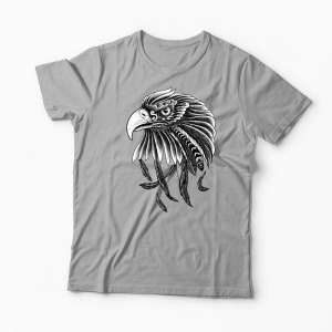 Tricou Personalizat Vultur Ornamental - Bărbați-Gri