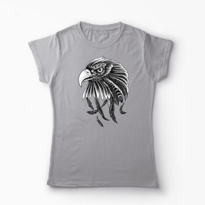 Tricou Personalizat Vultur Ornamental - Femei-Gri