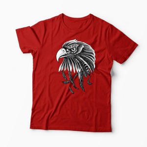 Tricou Personalizat Vultur Ornamental - Bărbați-Roșu