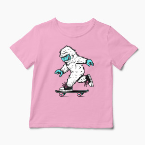 Tricou Skateboarding Yeti - Copii-Roz