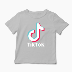 Tricou TikTok Logo - Copii-Gri