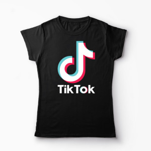 Tricou TikTok Logo - Femei-Negru