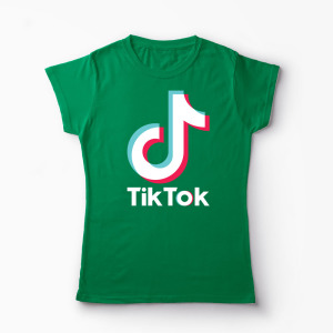 Tricou TikTok Logo - Femei-Verde