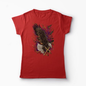 Tricou Vultur Cruce - Femei-Roșu
