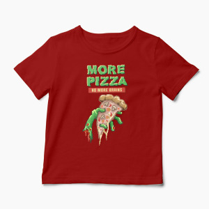 Tricou Zombie Pizza - Copii-Roșu