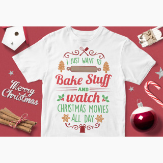 Tricou Crăciun Bake and Christmas Movies