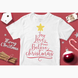 Tricou Crăciun Bucurie Dragoste Pace Credință