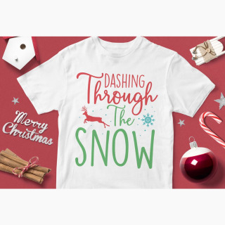 Tricou Crăciun Dashing Through the Snow