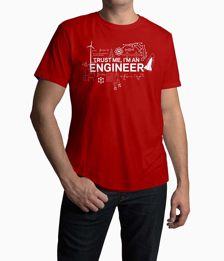 Tricou Barbati Personalizat Trust Me I'm An Engineer - Bărbați-Rosu