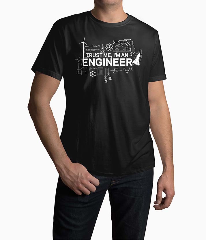 Tricou Barbati Personalizat Trust Me I'm An Engineer - Bărbați-Negru