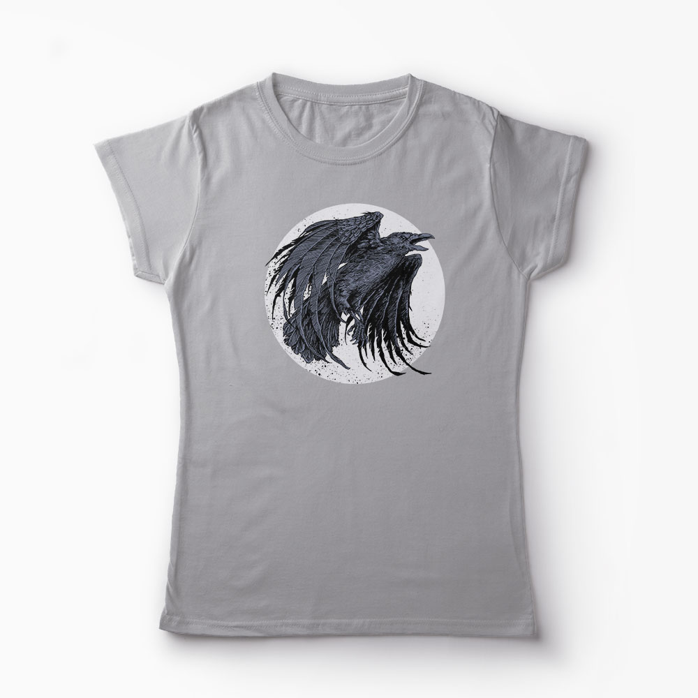 Tricou Cioara - Crow - Femei-Gri