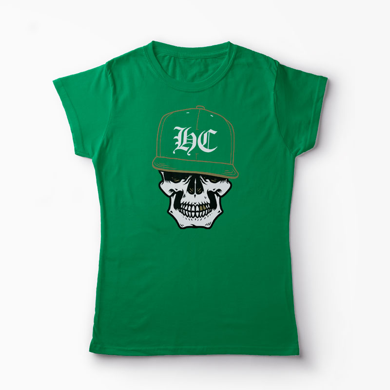 Tricou Craniu Hip-Hop Hardcore - Femei-Verde