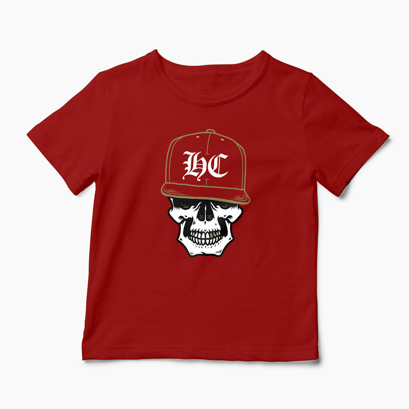 Tricou Craniu Hip-Hop Hardcore - Copii-Roșu