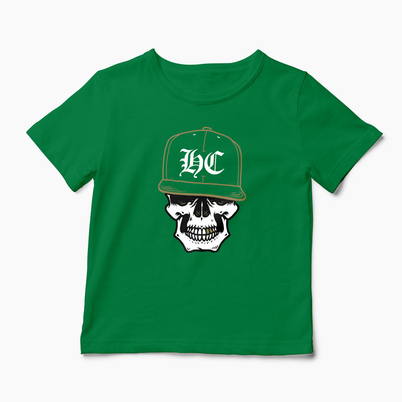 Tricou Craniu Hip-Hop Hardcore - Copii-Verde