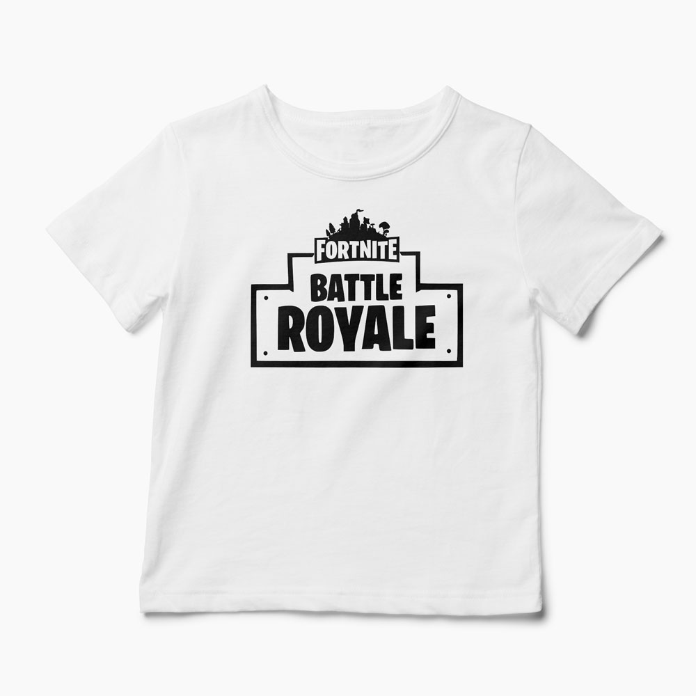 Tricou Fortnite Battle Royale - Copii-Alb