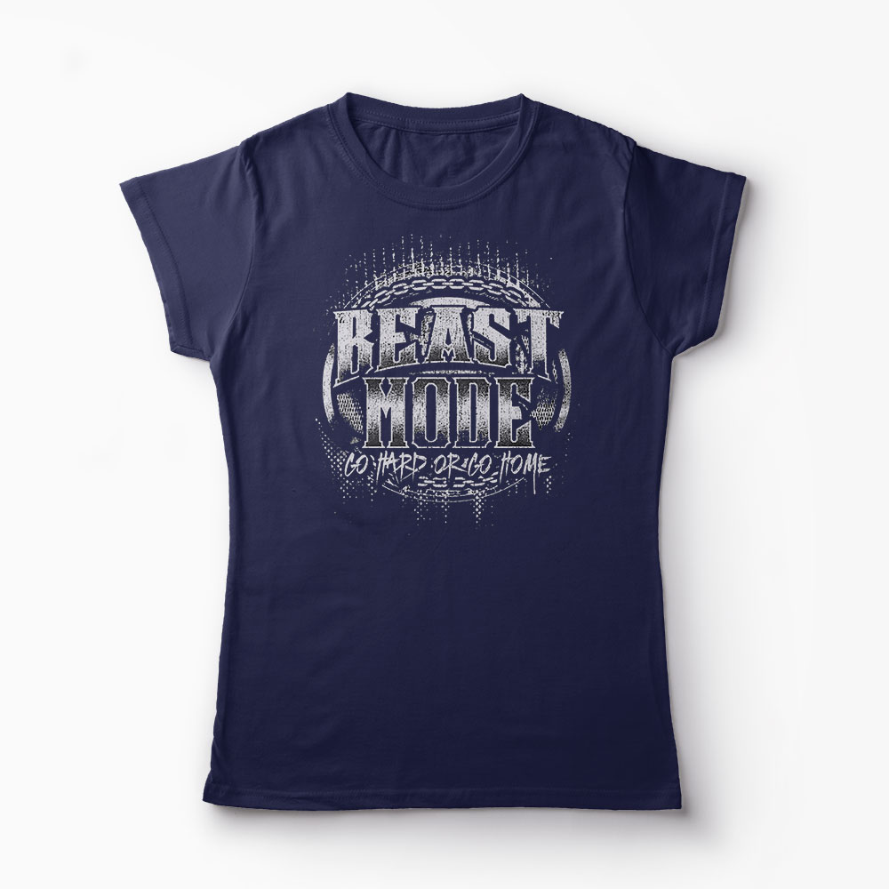 Tricou Gym Beast Mode - Femei-Bleumarin