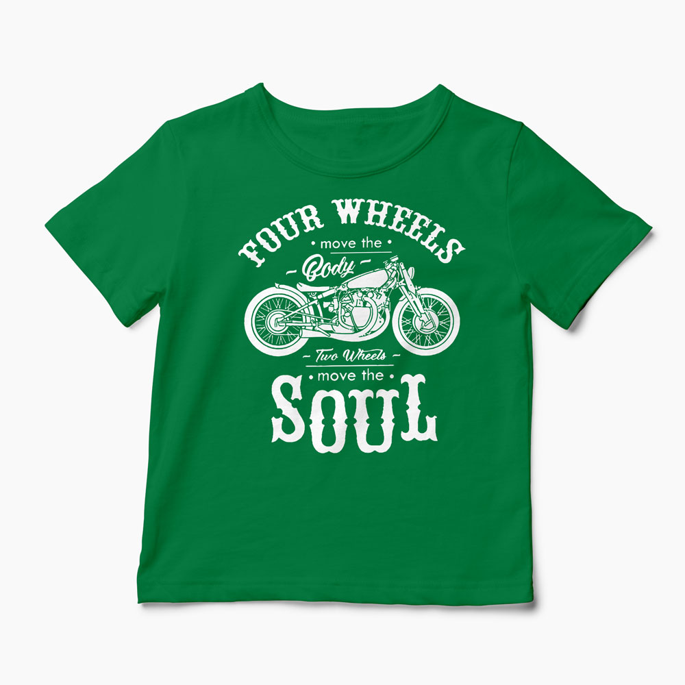 Tricou Motociclete Two Wheels Move The Soul - Copii-Verde