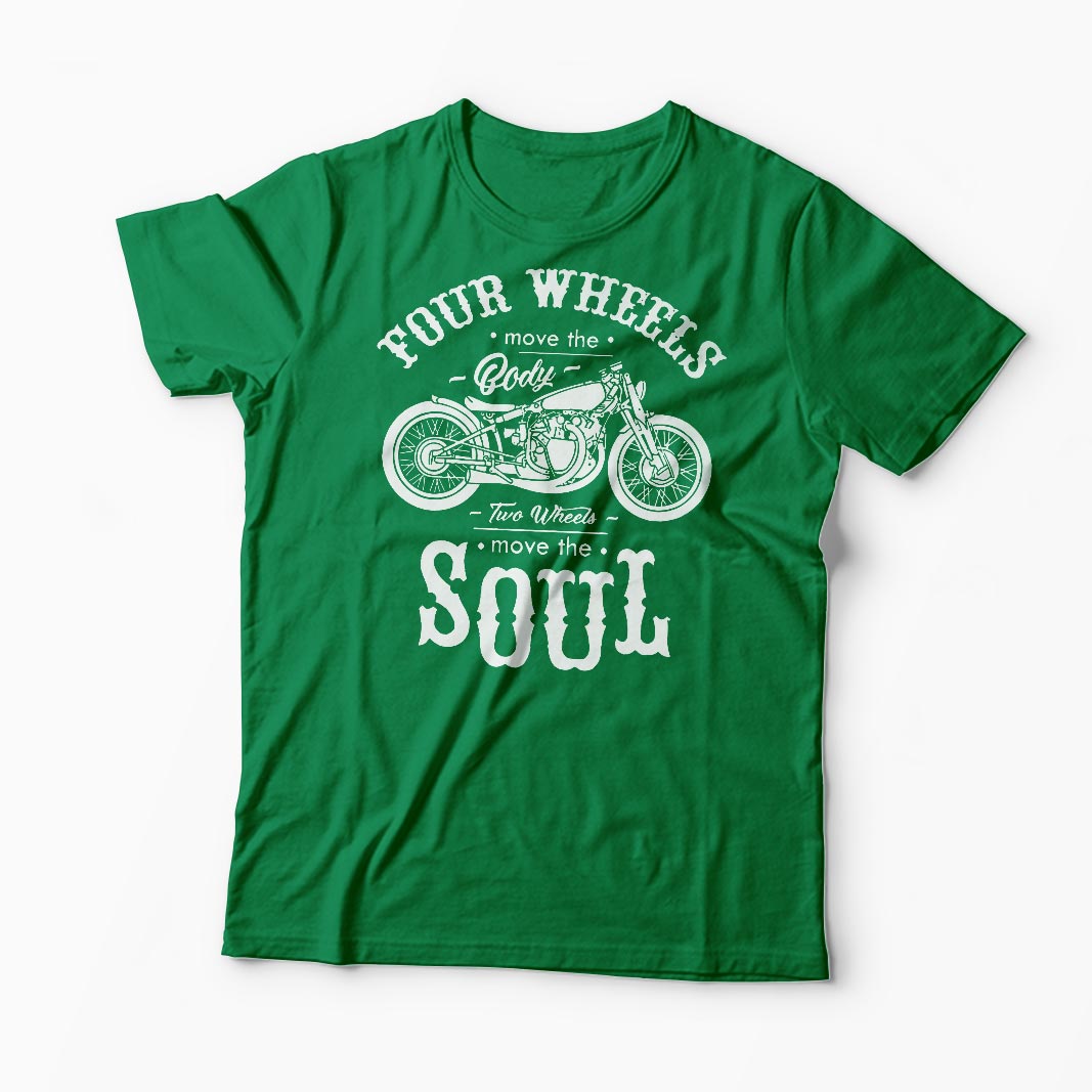 Tricou Motociclete Two Wheels Move The Soul - Bărbați-Verde